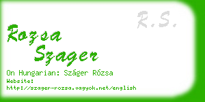 rozsa szager business card