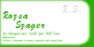 rozsa szager business card